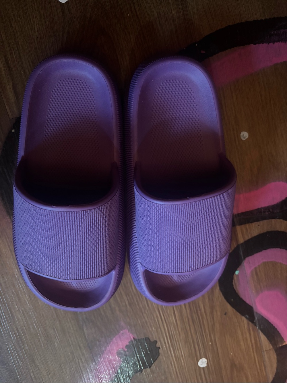 Source Unknown Purple Slip-On Slide Sandals